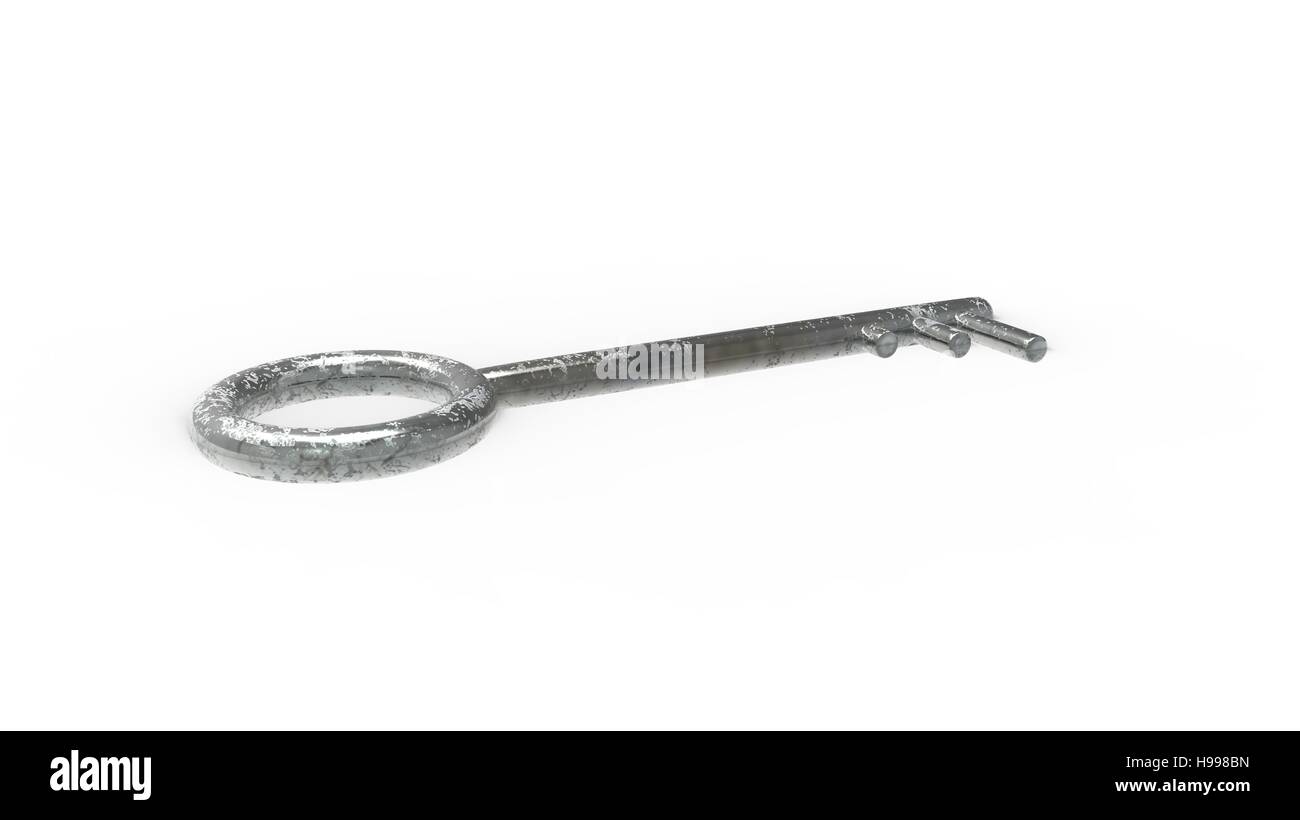 The 3d rendering old key isolated on white background Stock Photo - Alamy