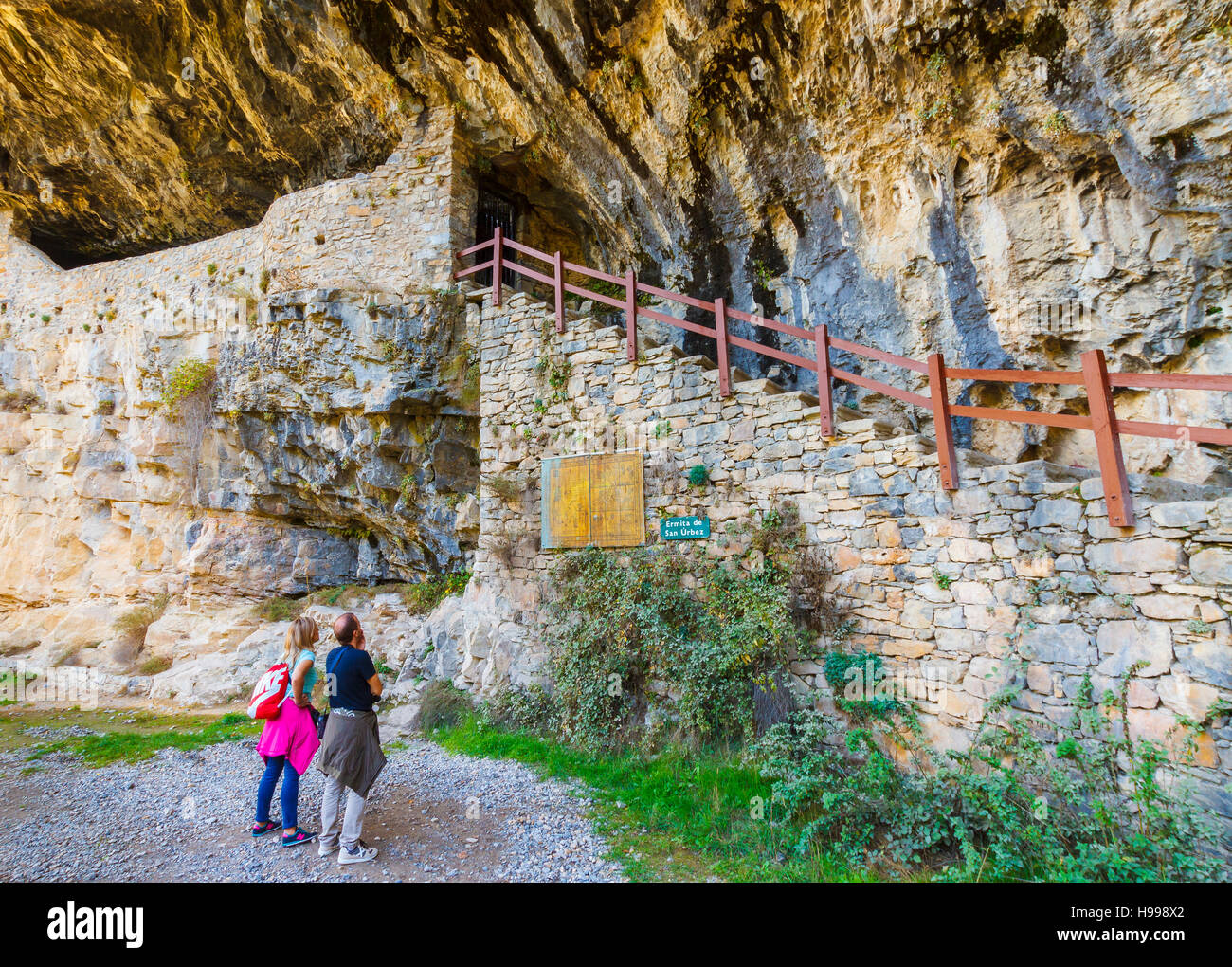 San Urbez shrine. Añisclo Canyon. Ordesa National Park. Pyrenees, Huesca, Spain, Europe Stock Photo
