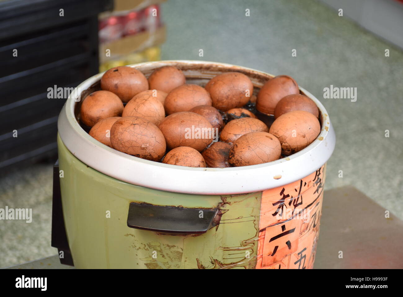 Asian street food Eggs boiling in a pot Stock Photo Alamy