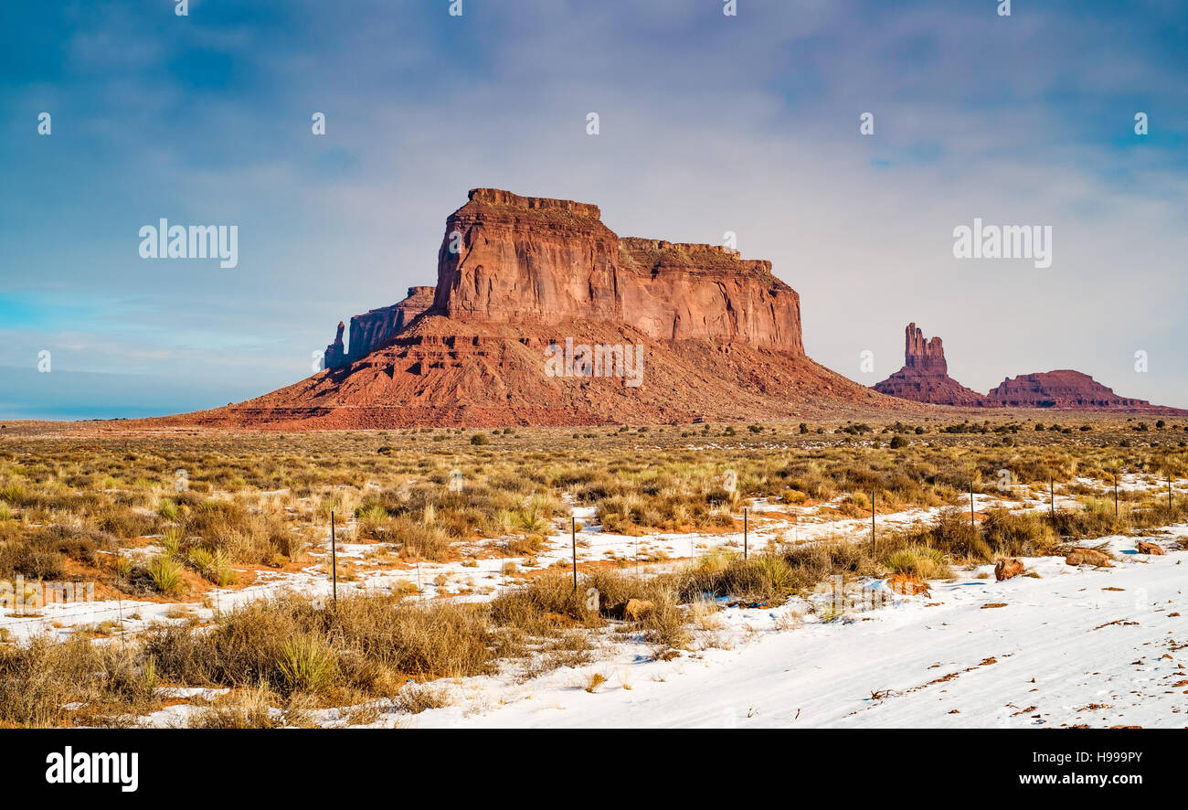 winter morning in the monument valley. Arizona Utah USA Stock Photo