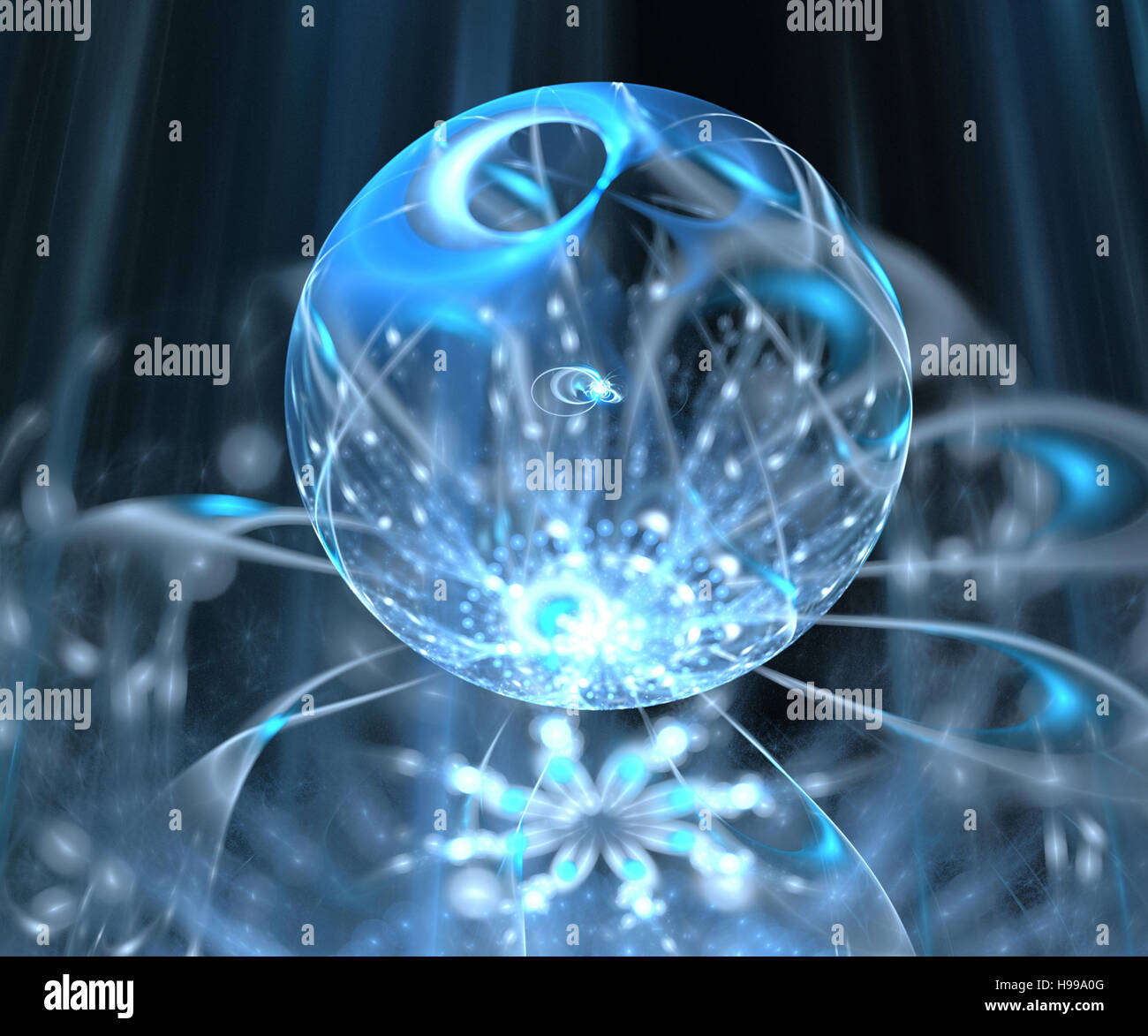 Abstract fractal flower with waterdrop computer generated image Stock Photo