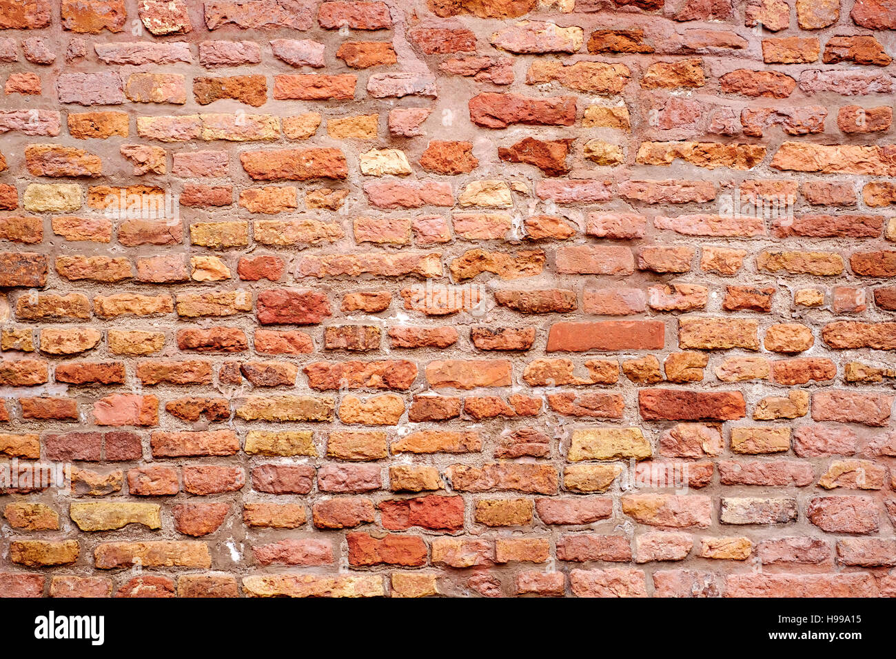old restored traditional brick wall Stock Photo