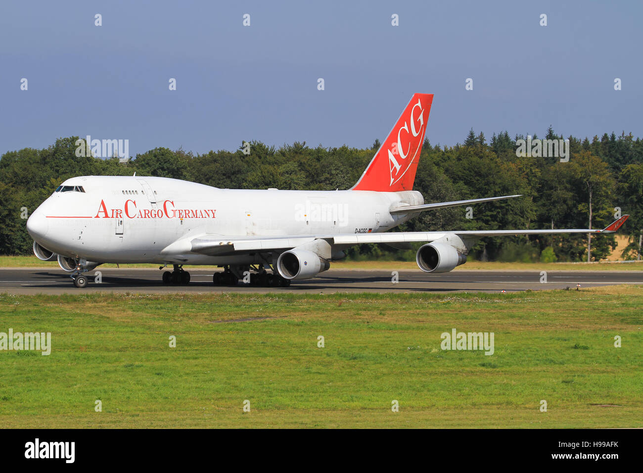 Hahn/Germany September12, 2012: Boeing 747 from ACG Cargo at Hahn Airport. Stock Photo