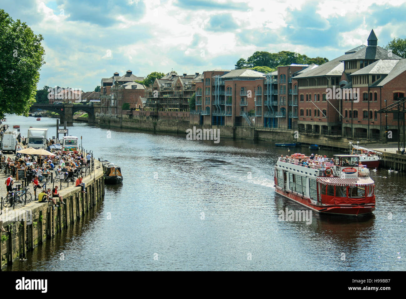 Boats Taking Tourist On A Sight Seeing Tour Of York Along River Ouse Boats Taking Tourist On A Sight Seeing Tour Of York Along River Ouse