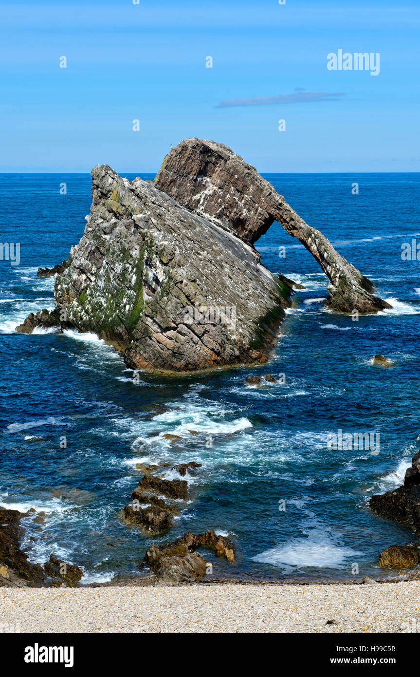 Bow Fiddle Rock, Portknockie, Moray Firth, Scotland, Great Britain Stock Photo