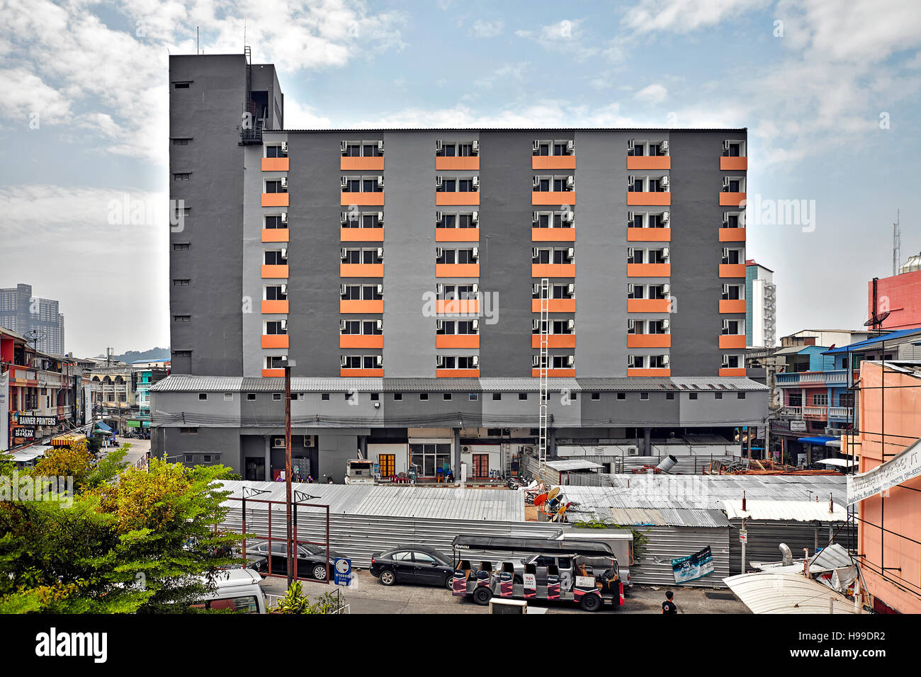 Low cost housing apartment block.  Thailand S. E. Asia Stock Photo