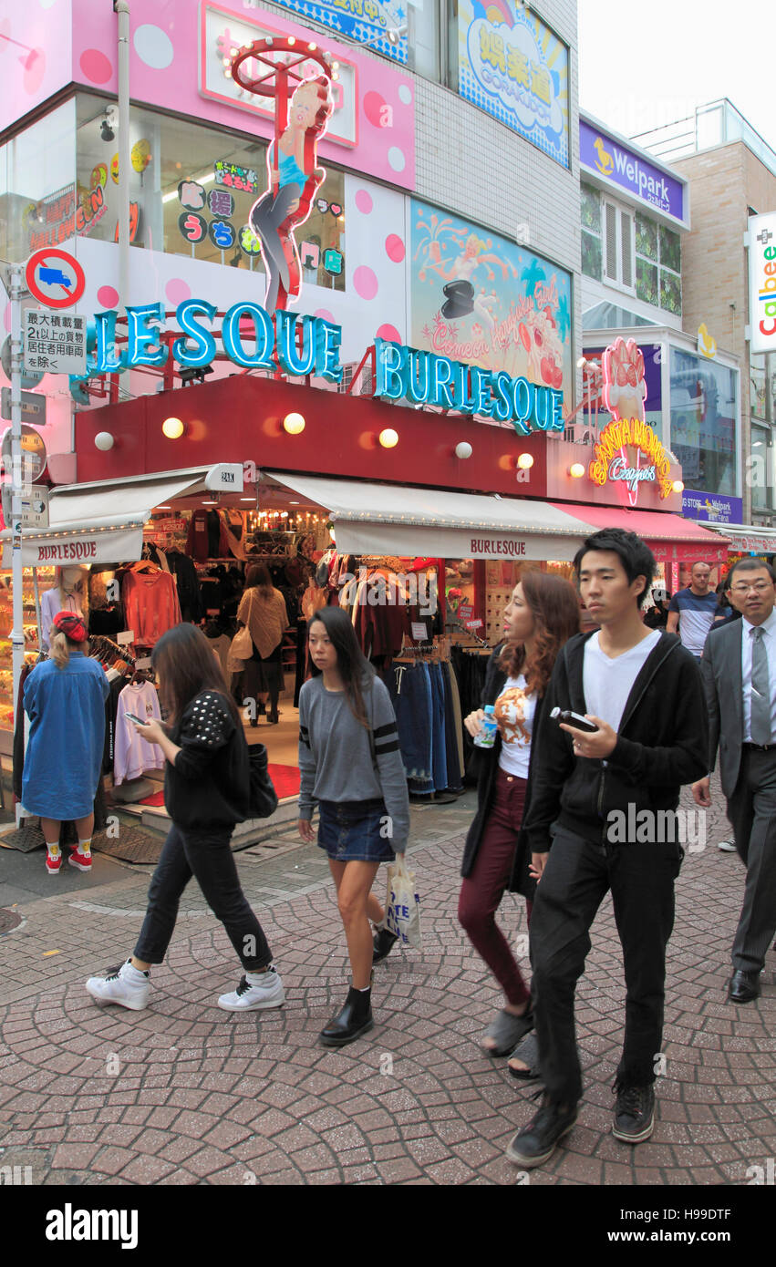 Japan, Tokyo, Harajuku, Takeshita Street, shopping, young people, Stock Photo