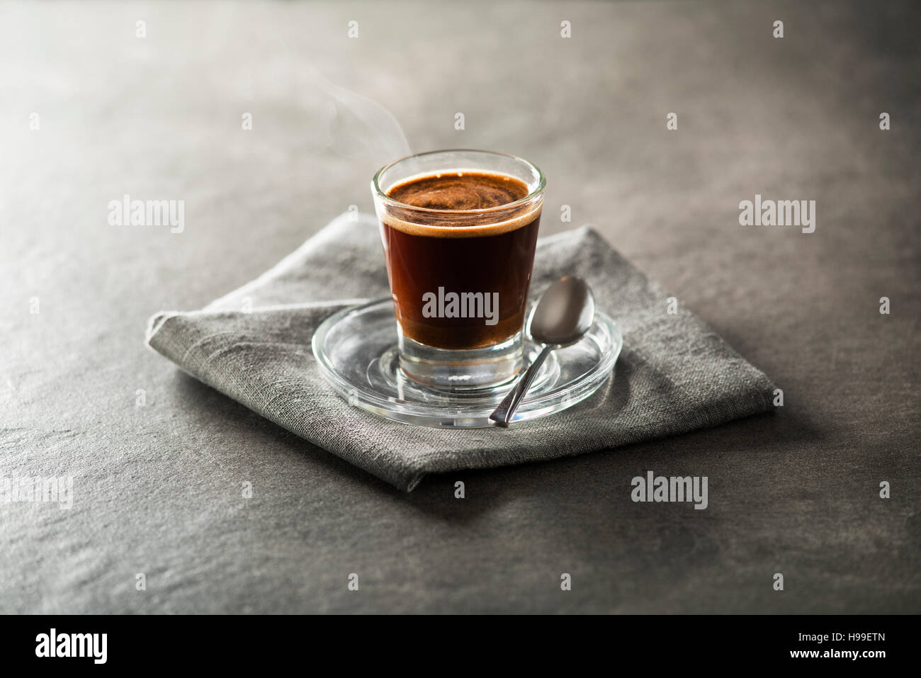 Cup of espresso coffee on dark background Stock Photo Alamy