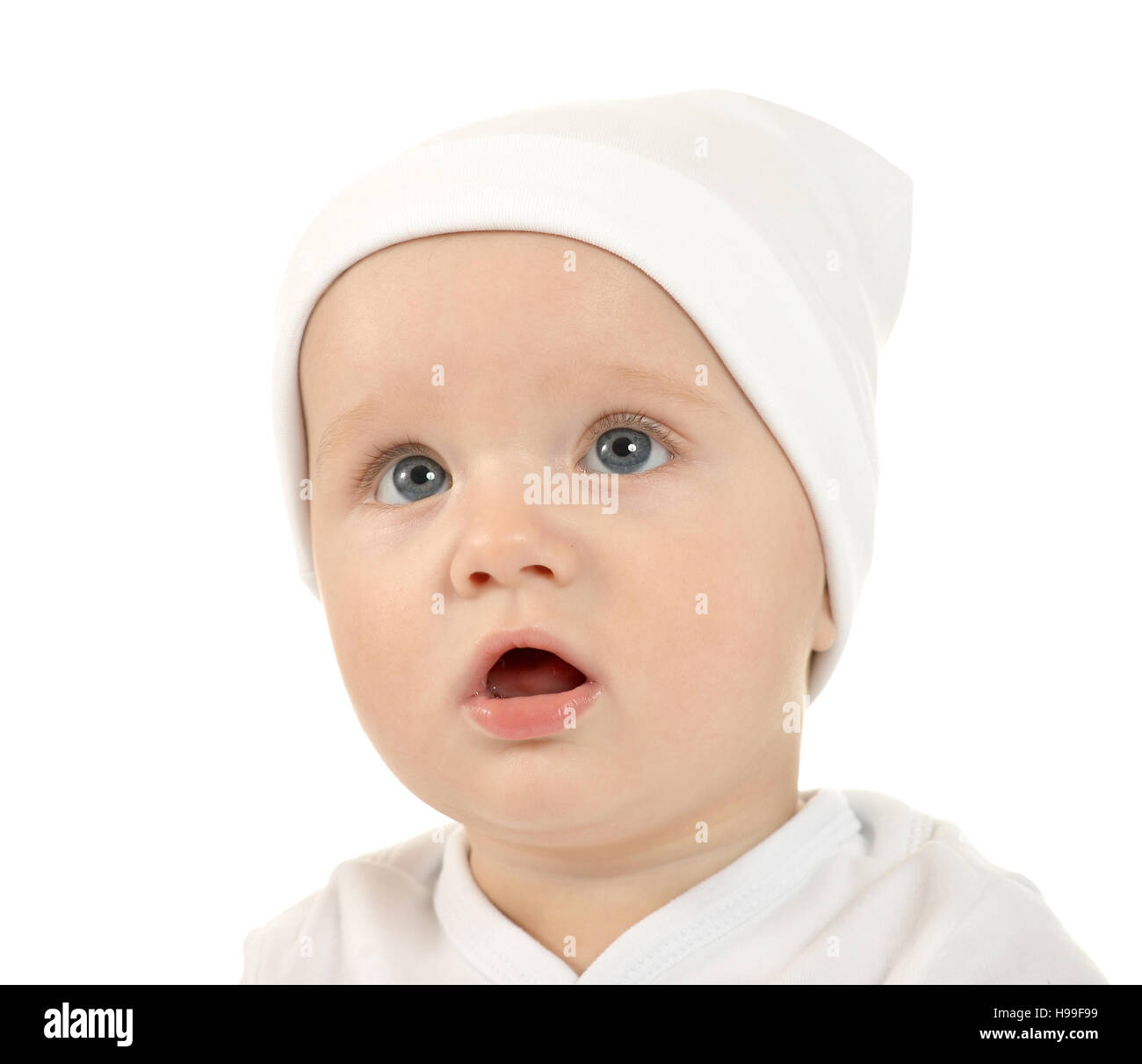 Adorable baby on white background Stock Photo - Alamy