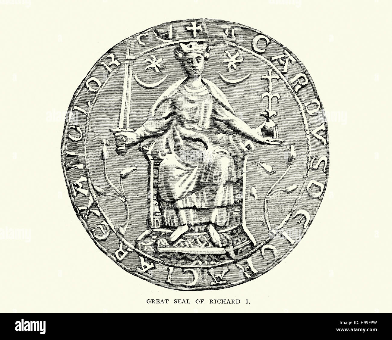 Great Seal of King Richard I (the lionheart) of England Stock Photo Alamy