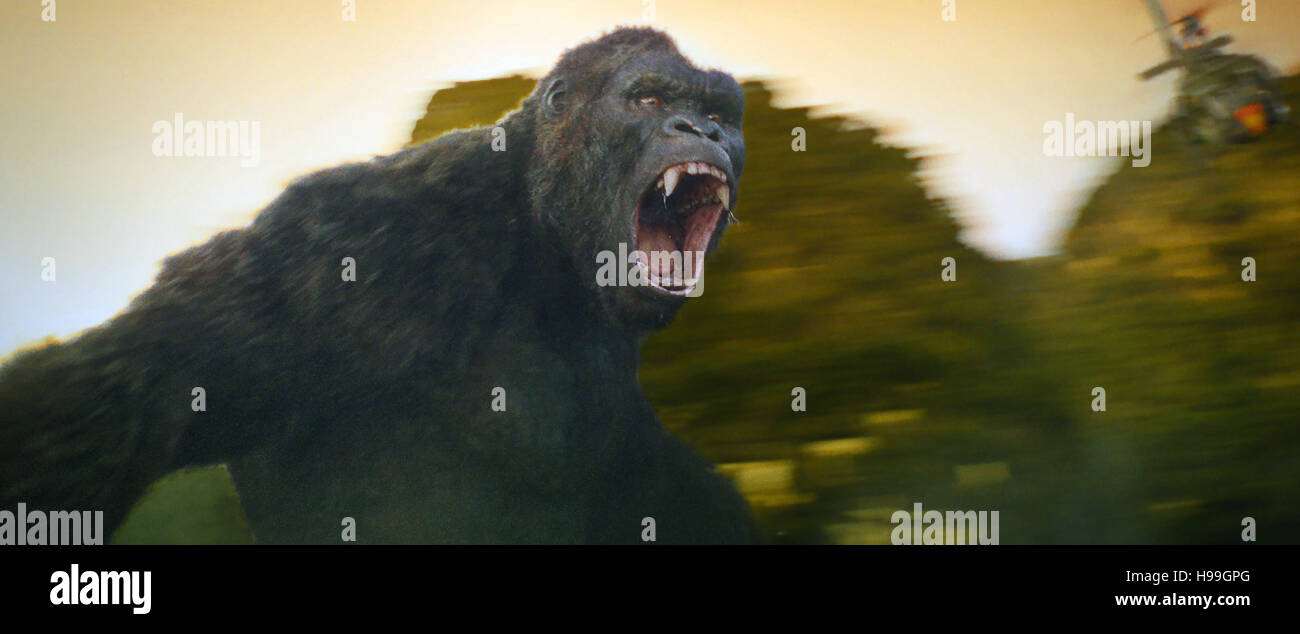 Kong: Skull Island is an upcoming American action-adventure monster film directed by Jordan Vogt-Roberts and written by Max Borenstein, John Gatins, Dan Gilroy, and Derek Connolly. The film is a reboot of the King Kong franchise and will serve as the second installment in Legendary's Godzilla–Kong film series.  This photograph is for editorial use only and is the copyright of the film company and/or the photographer assigned by the film or production company and can only be reproduced by publications in conjunction with the promotion of the above Film. A Mandatory Credit to the film company is Stock Photo
