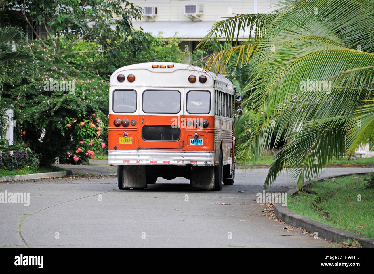 typical North American school bus in Gamboa, Panama, Rainforest, Gamboa