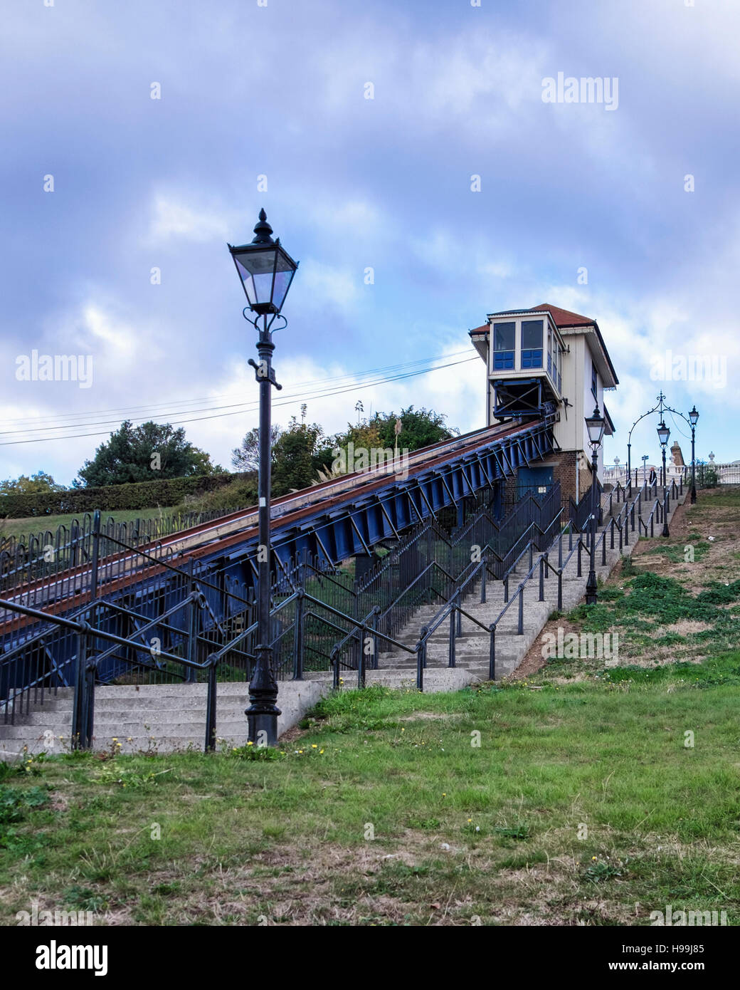 Cliff Lift, historic funicular rail ride, Southendonsea, Essex
