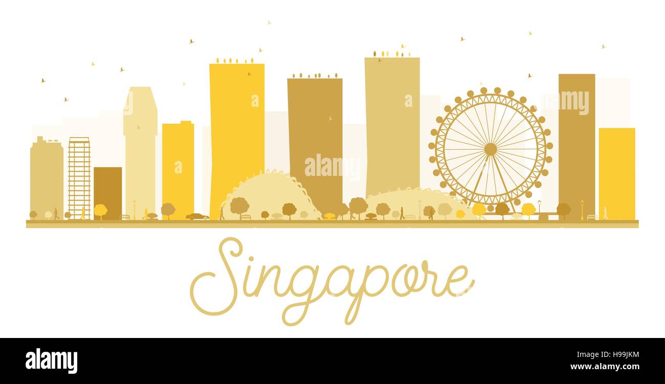 Singapore City Skyline Silhouette Vector High Resolution Stock Photography And Images Alamy