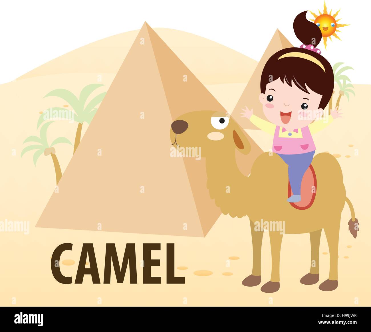 Vector illustration of cute camel Stock Vector