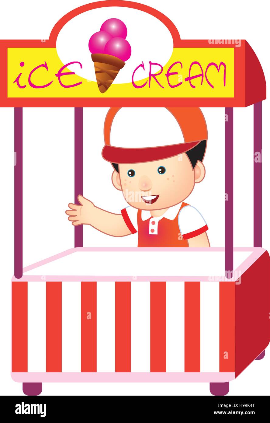 Vector illustration of Ice scream man Stock Vector