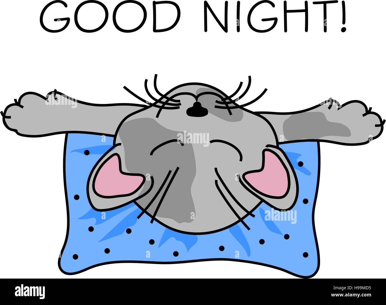 Cat sleeping on a pillow Stock Vector Image & Art Alamy