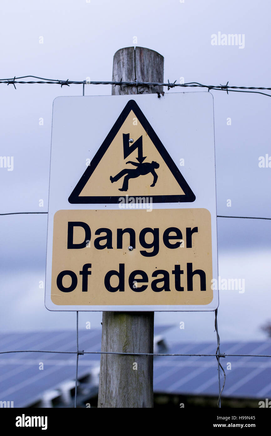Danger of Death Sign Stock Photo
