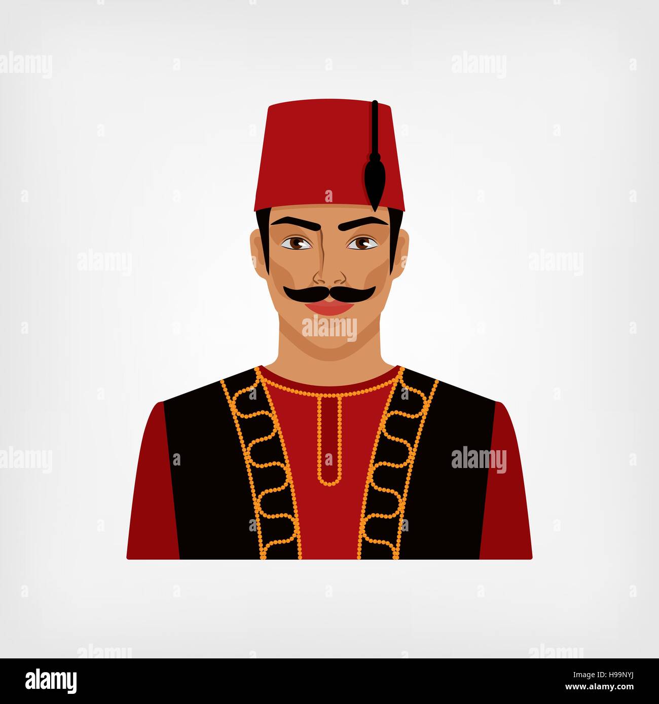 Turkish man in national suit. vector illustration - eps 8 Stock Vector
