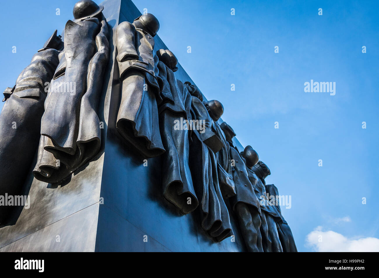 Closeup of John W. Mills' memorial to The Women of World War II in Whitehall, London, UK Stock Photo