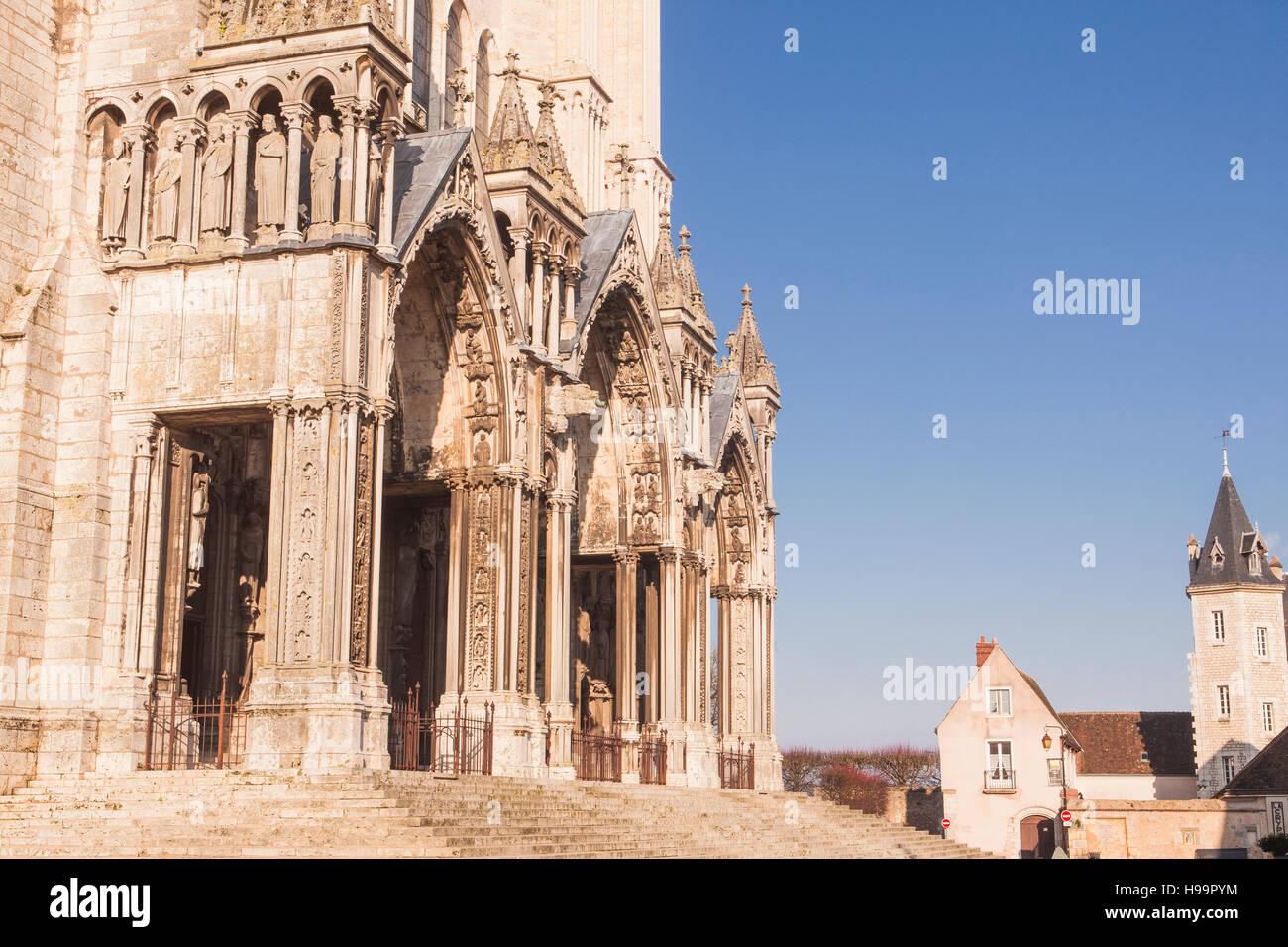 The south portal of Chartres cathedral. Stock Photo