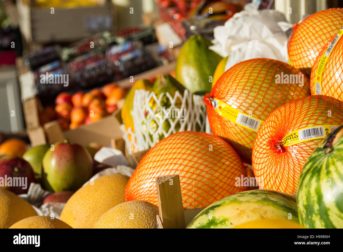 Greengrocers display outside shop england hires stock photography and