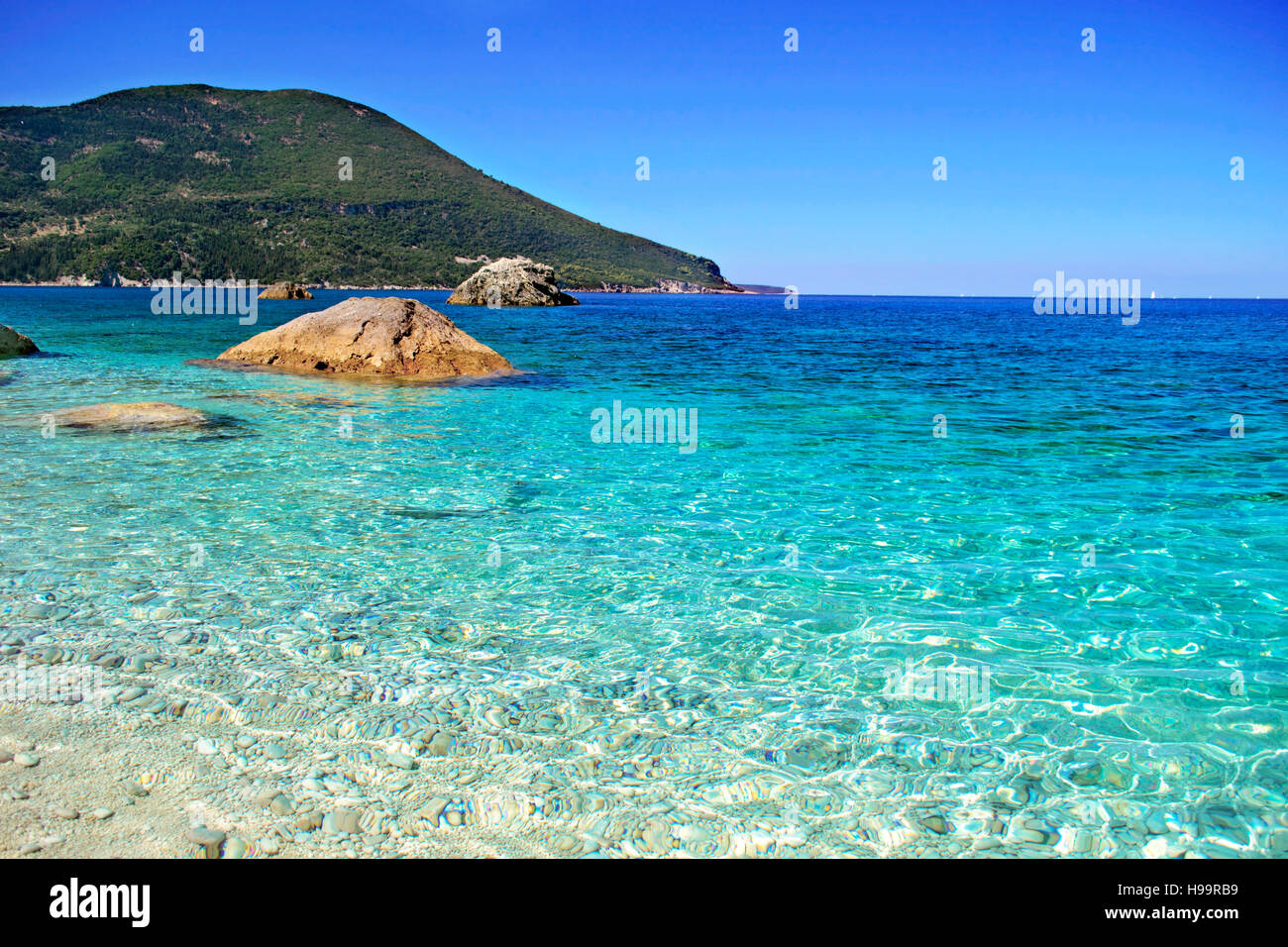 Afales Bay in Ithaca island Greece Stock Photo Alamy