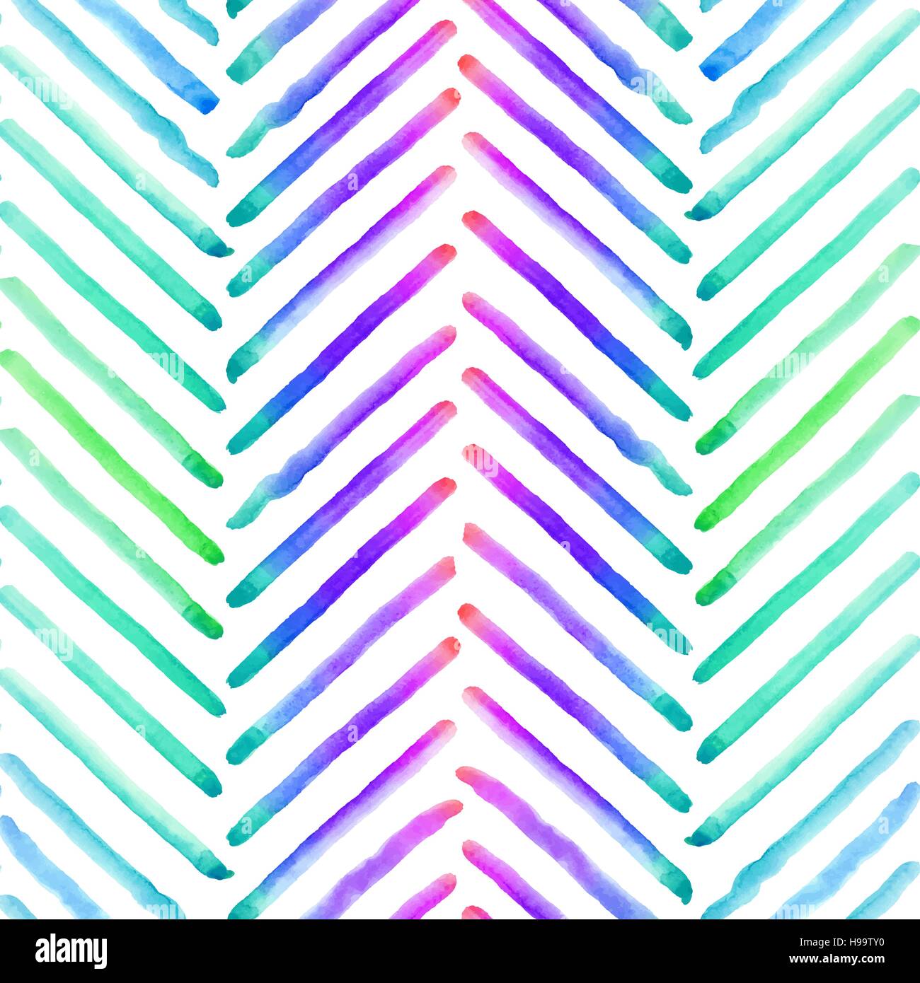 Vector. Seamless pattern with watercolor hand drawn elements. Unique ...