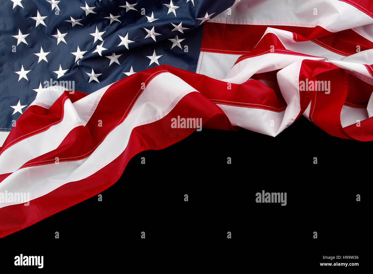 Closeup of American flag on black background Stock Photo - Alamy