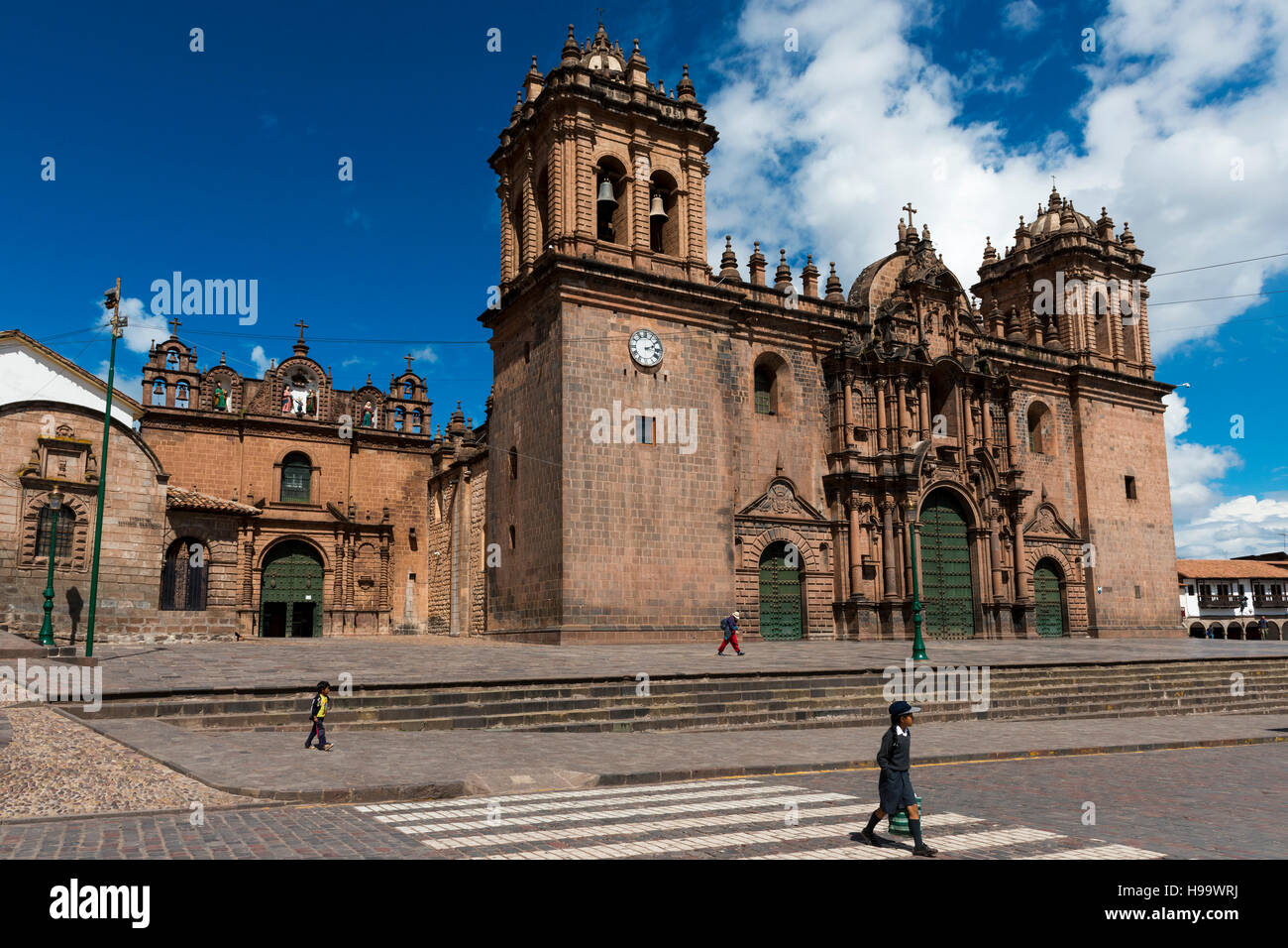 Cuzco, Peru - December 20, 2013: View of Cuzco Cathedral in City of Cuzco, in Peru. Stock Photo