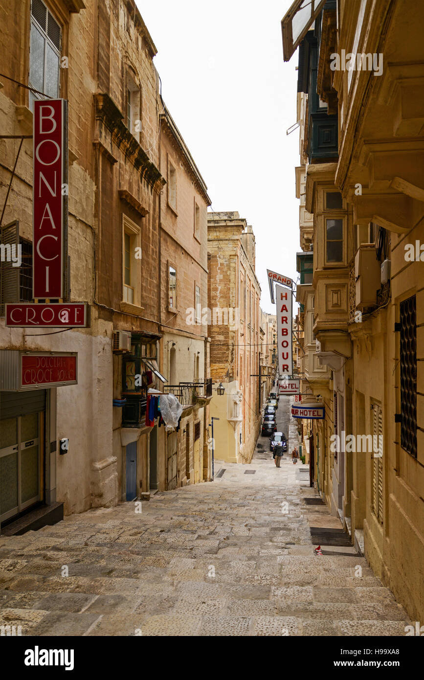 St Ursula Street - Valletta, Malta Stock Photo