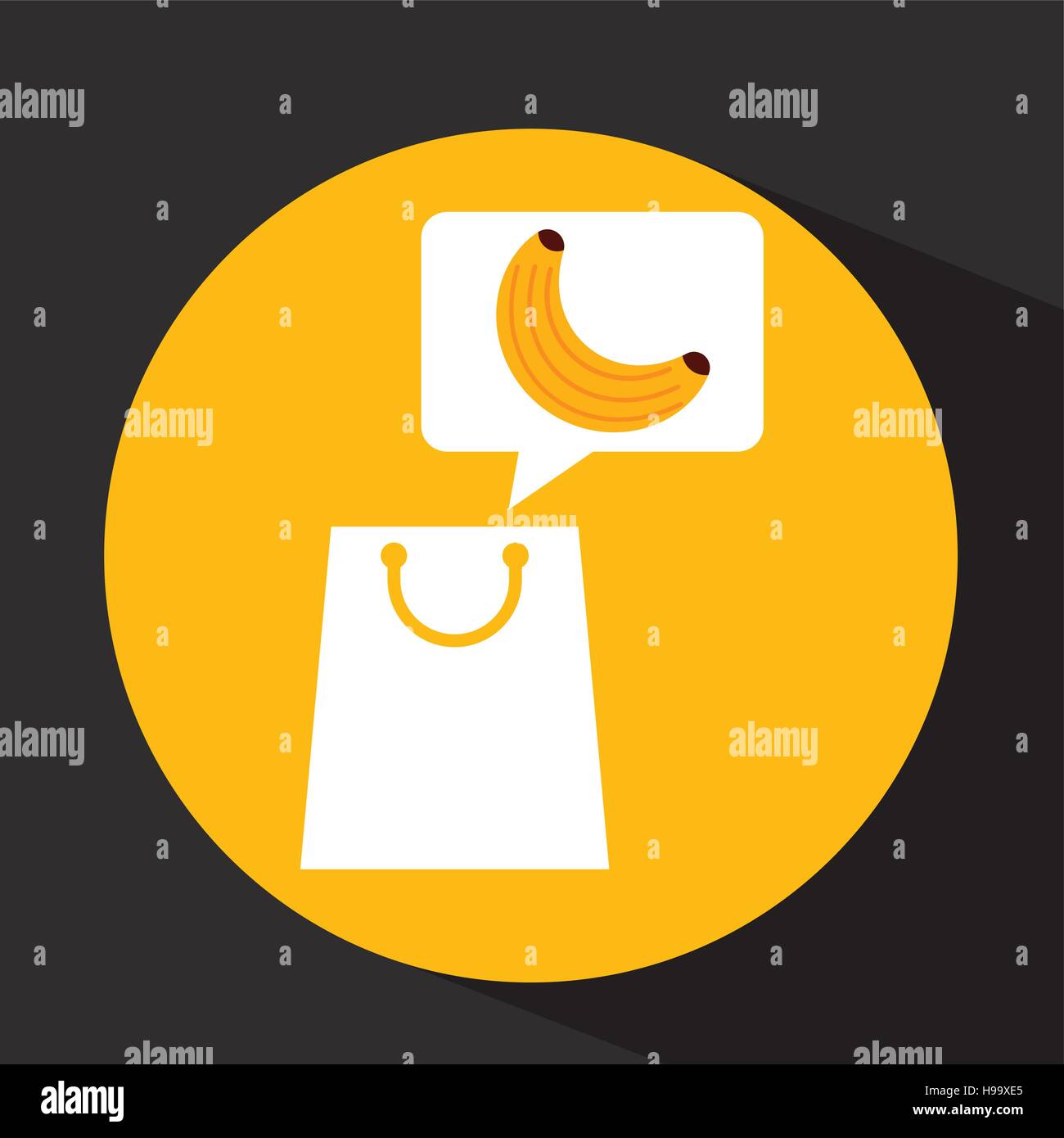 grocery shopping bag banana fruit design vector illustration eps 10
