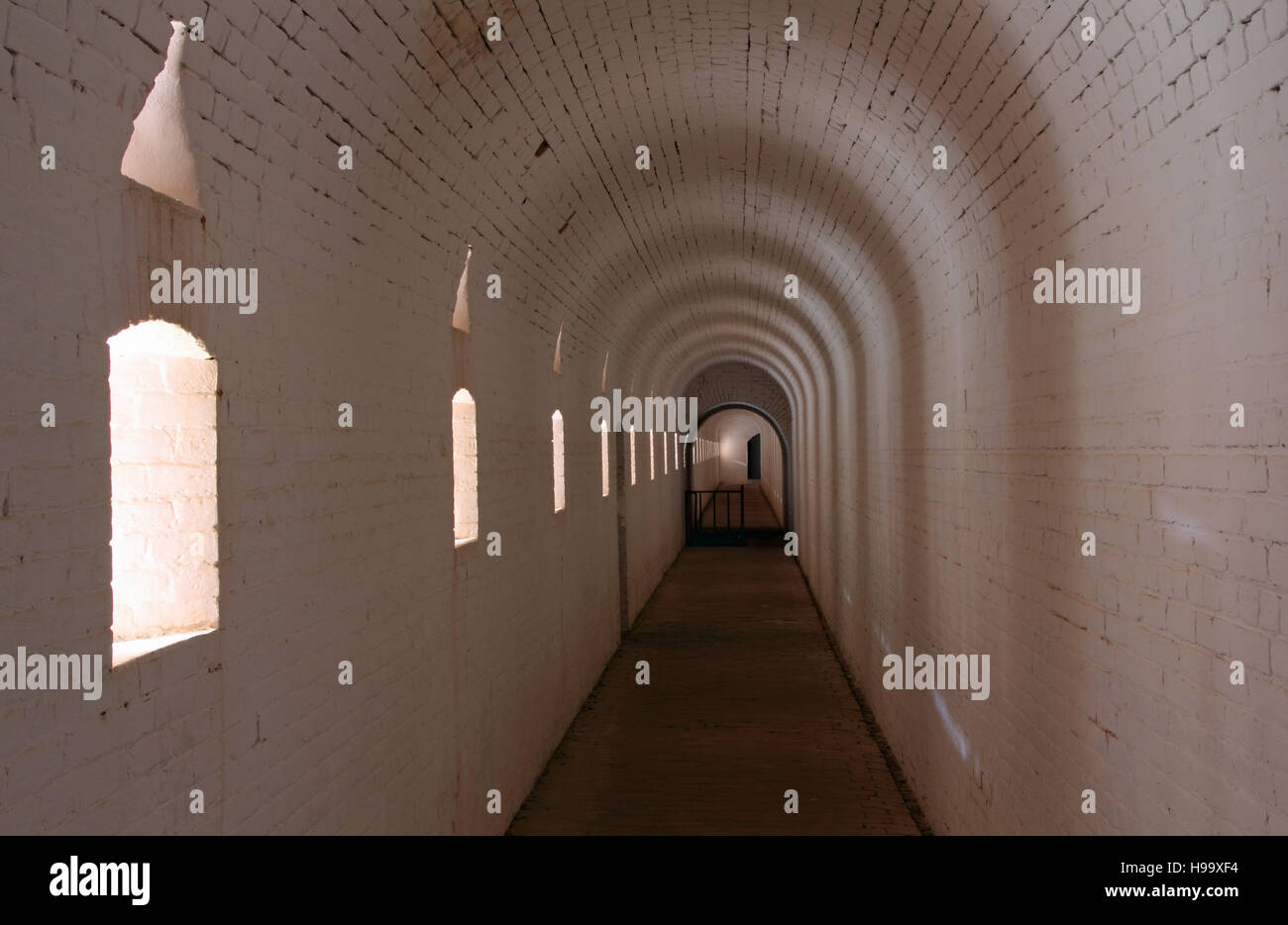 Interior Corridor in Fort Barrancas, Gulf Islands National Seashore, Pensacola, Florida Stock