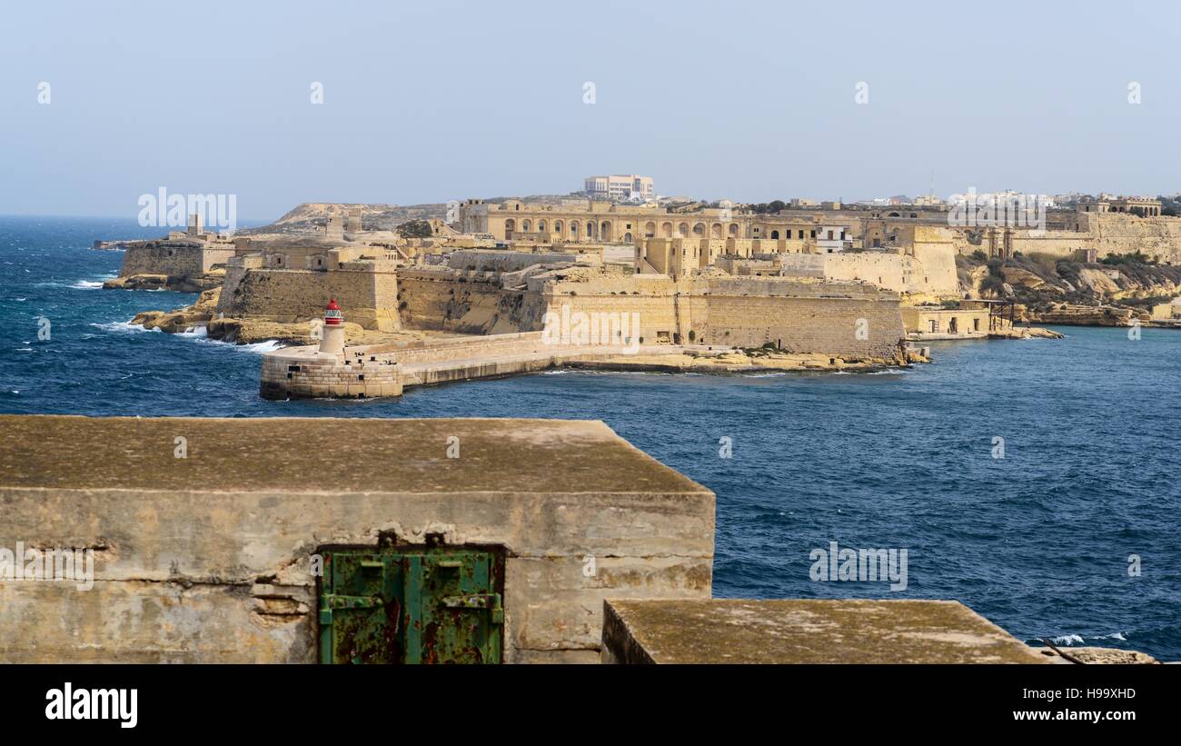 Fort Ricasoli from Fort St Elmo - Valletta, Malta Stock Photo