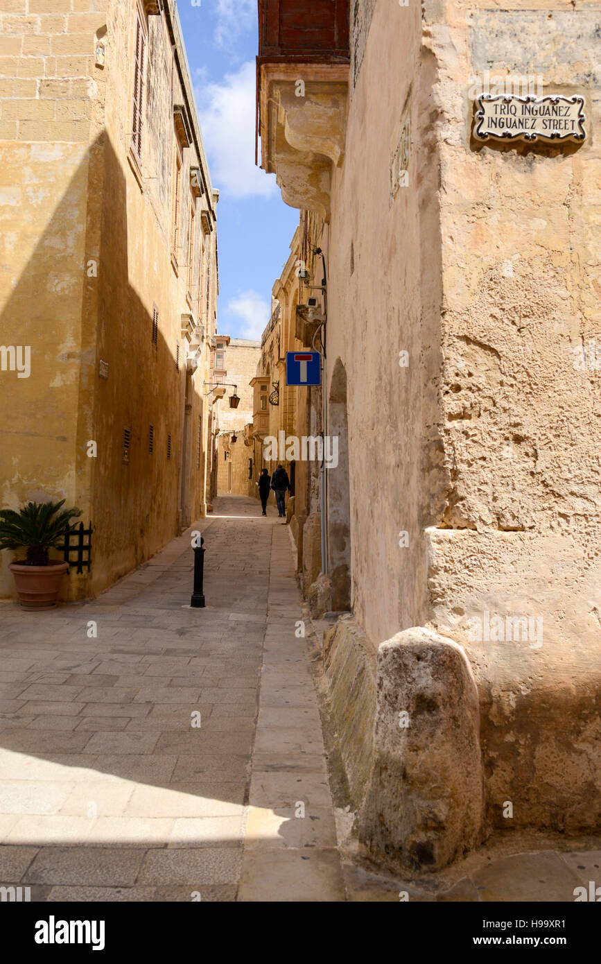 Triq Inguanez, Mdina, Malta Stock Photo