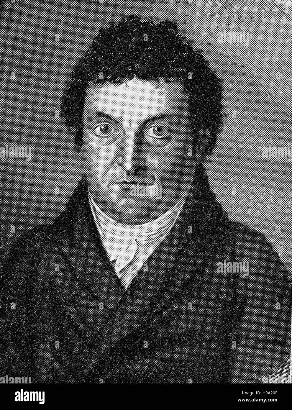Johann Gottlieb Fichte, May 19, 1762 - January 27, 1814, was a German philosopher, historical illustration Stock Photo