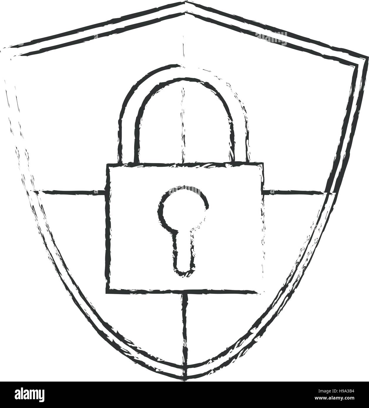 Isolated padlock and shield design Stock Vector Image & Art - Alamy