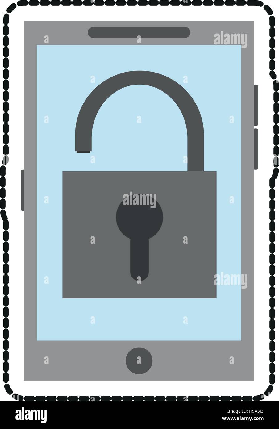 Isolated padlock and smartphone design Stock Vector Image & Art - Alamy