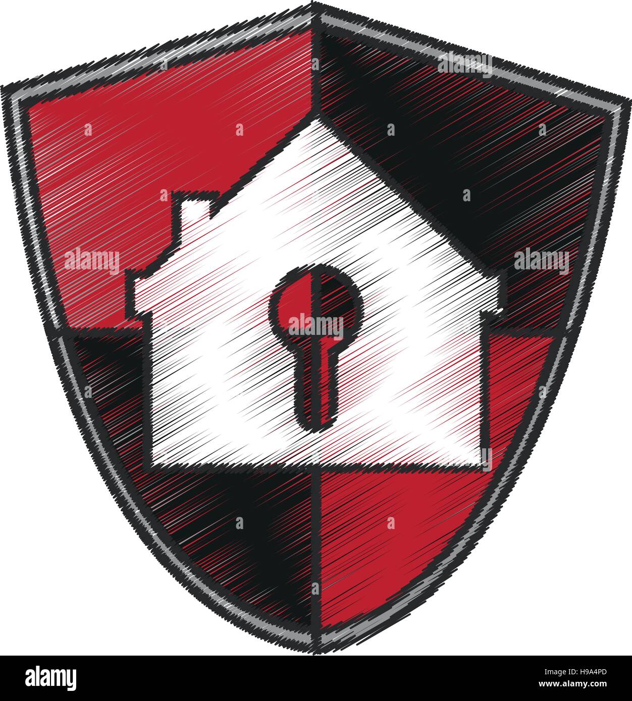 Isolated house inside shield design Stock Vector Image & Art - Alamy