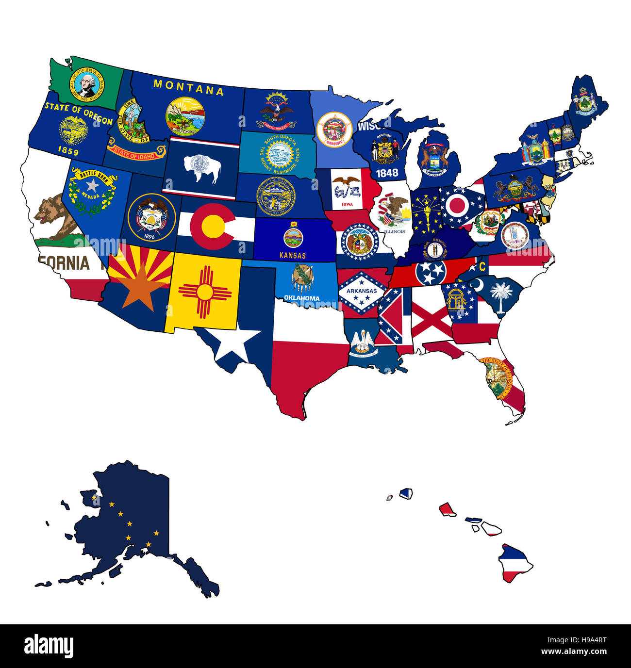 Outdated State Flags Rusty usa flags hi-res stock photography and images - Alamy