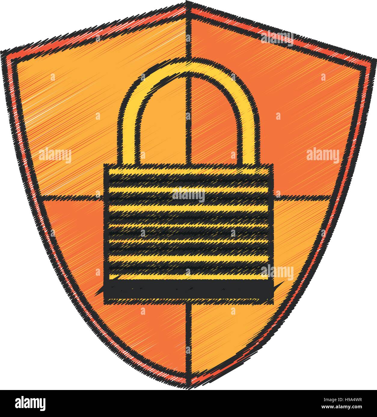 Isolated padlock inside shield design Stock Vector Image & Art - Alamy