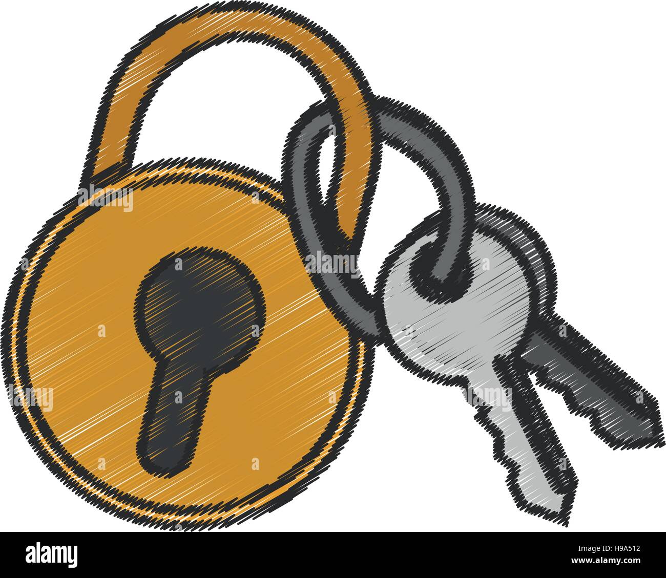 Isolated keys and padlock design Stock Vector Image & Art - Alamy