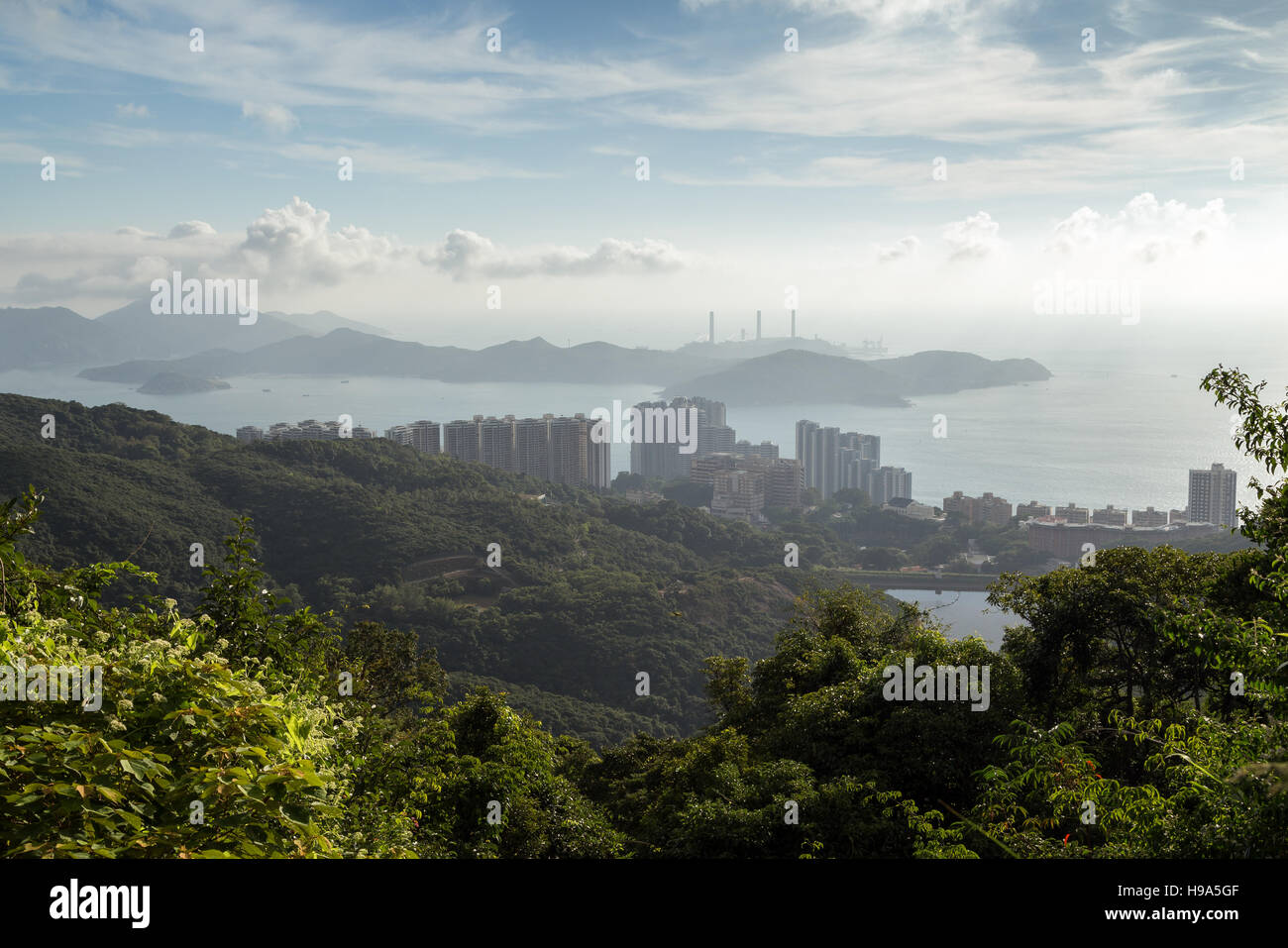 View of the Ap Lei Chau and Lamma Islands in Hong Kong, China, in