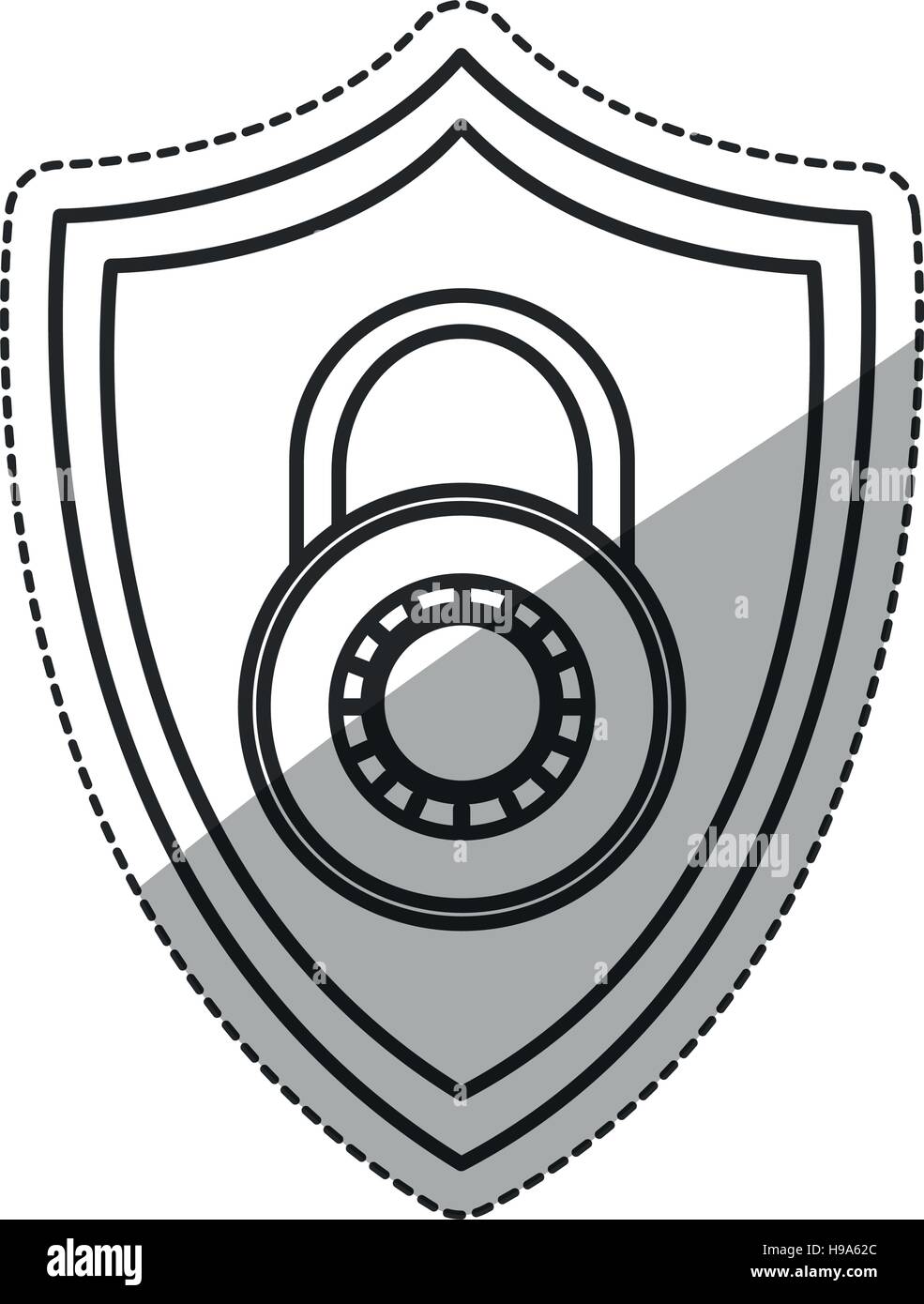 Isolated padlock inside shield design Stock Vector Image & Art - Alamy