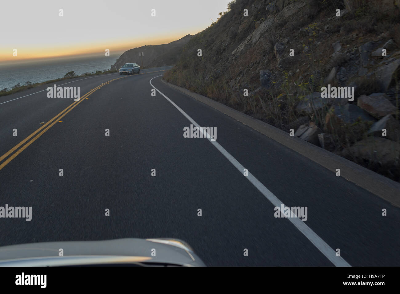 Drive along Shoreline Highway. View of Gulf of Farallones and Bolinas