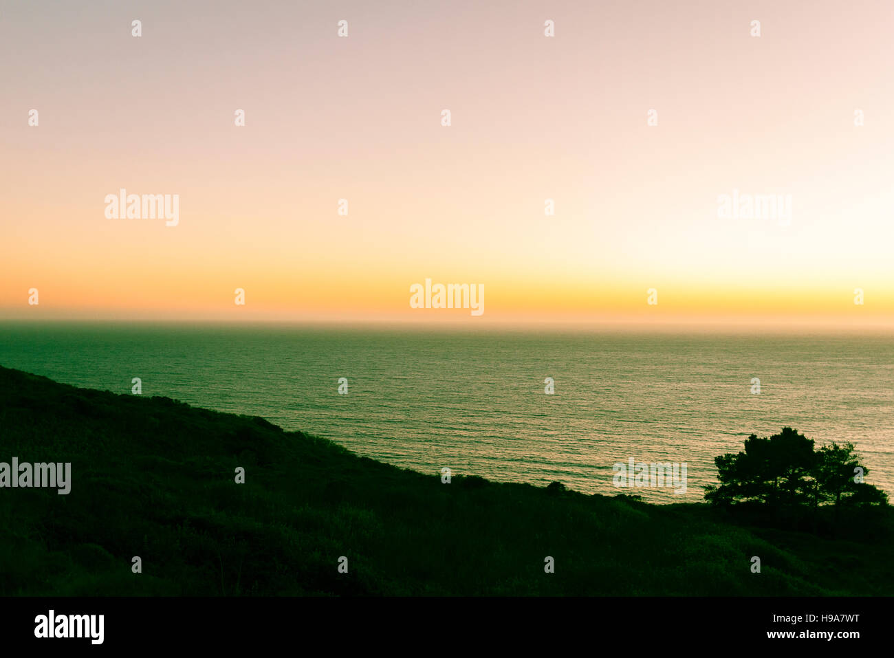 Drive along Shoreline Highway. View of Gulf of Farallones and Bolinas