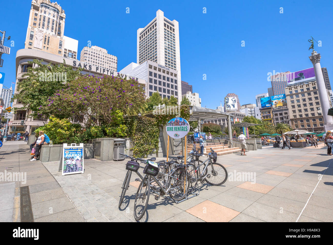 Union Square bike rentals Stock Photo Alamy