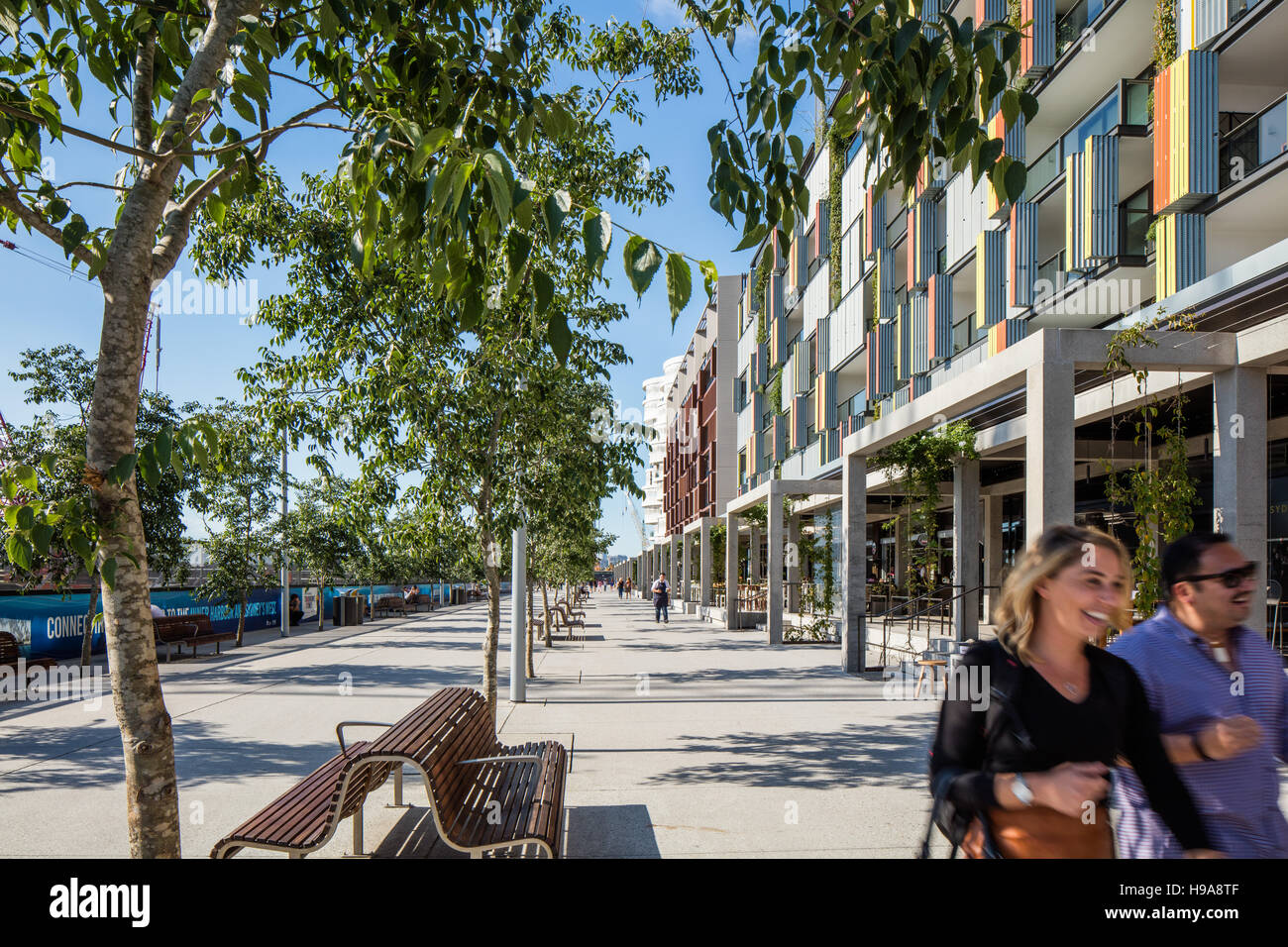 Architecture along the foreshore area at Barangaroo South, Sydney Stock ...