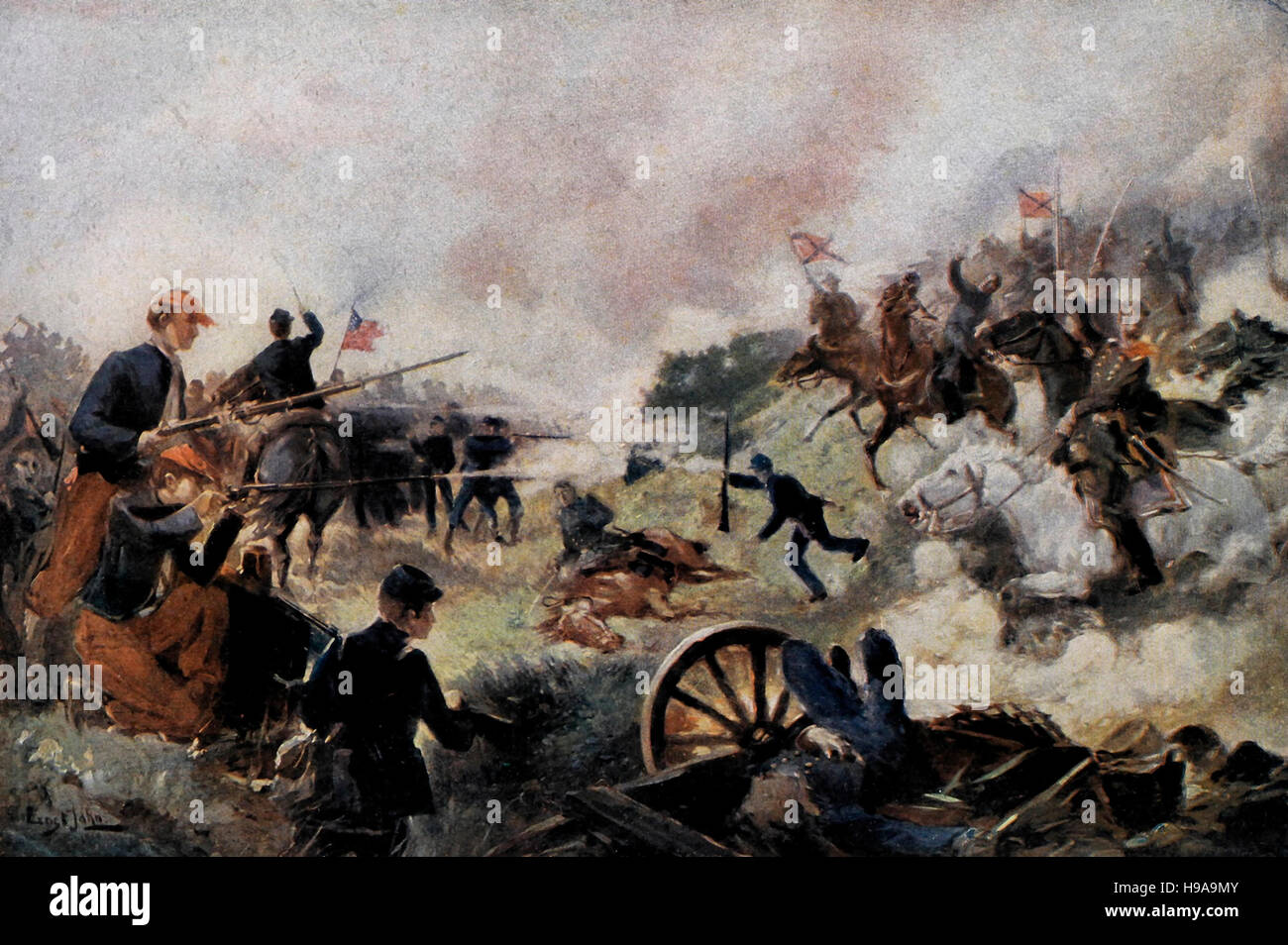 At the Battle of Bull Run during the USA Civil War Stock Photo