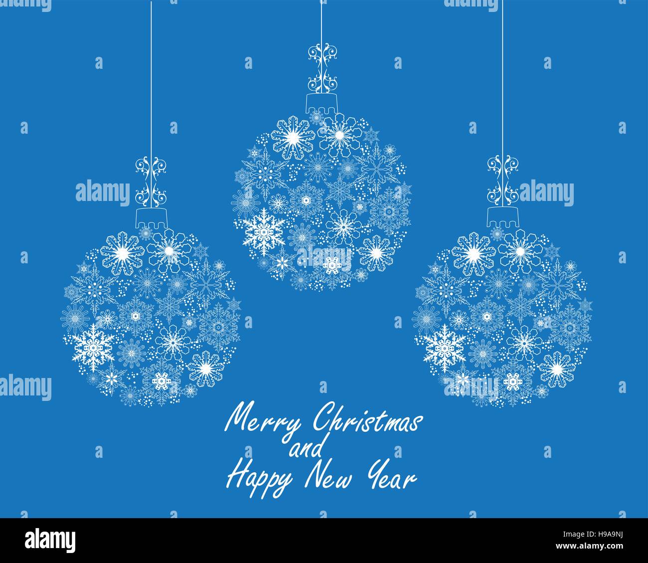 vector illustration of snowflake balls Christmas New Years background ...